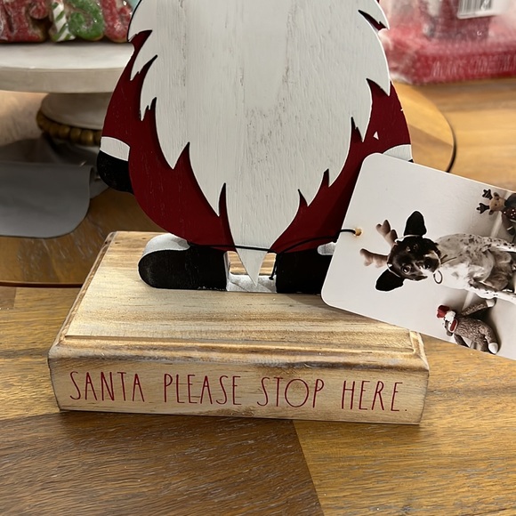 🎄🎄Rae Dunn Wooden Christmas Gnome “SANTA PLEASE STOP HERE”. ( 2 Available) - Picture 2 of 6